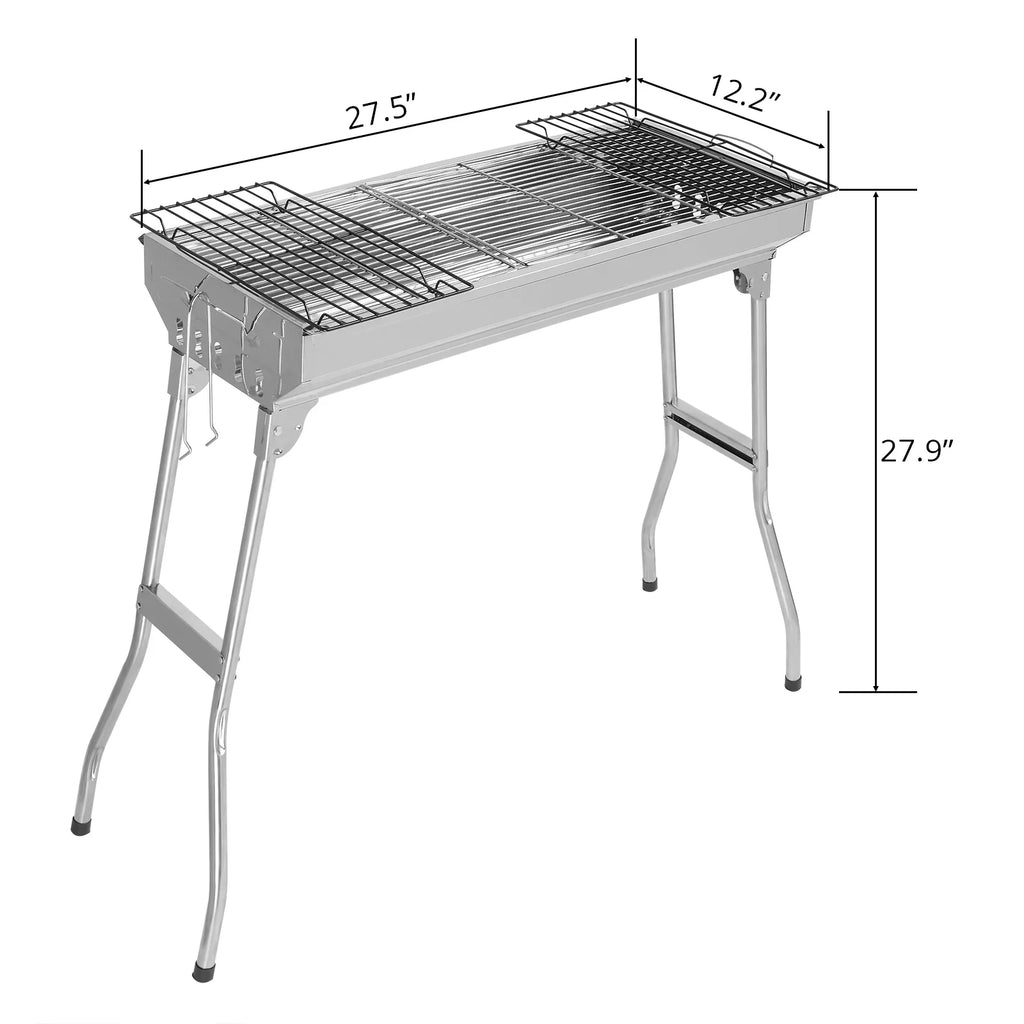 Grill Upgraded 27.5 Cooking Travel Charcoal Charcoal Picnic Portable Home for Folding Outdoor Party RV Large in Grill Barbecue