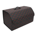 Stitches SUV Leather Car 54x31x29cm for Handle Storage Red Trunk Bag Organiser PU Foldable Boot Truck Bag with Black