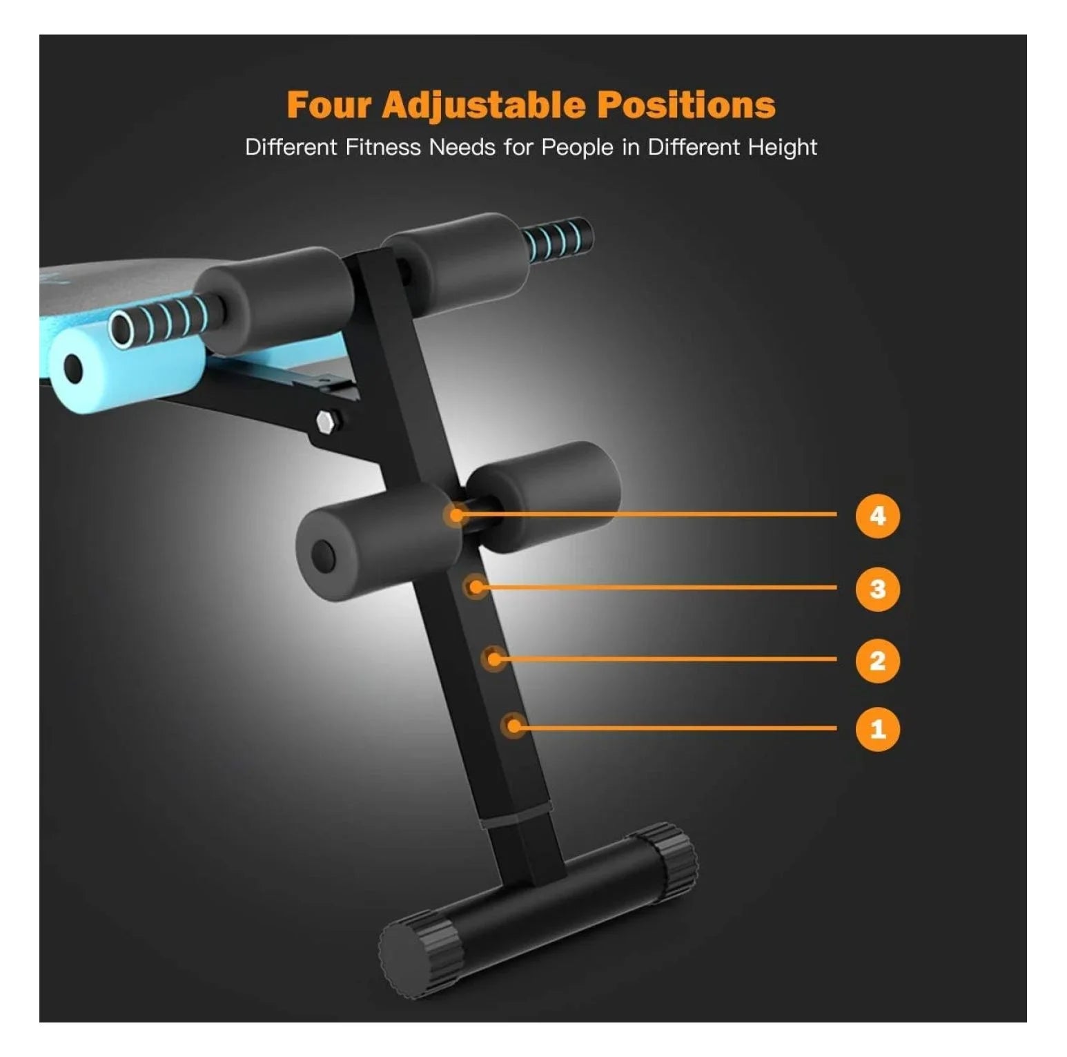 3 Handle Sit Up Bench Equipment , Gym, Sit-up with Settings for Home Workout Height Ab Adjustable Bench Reverse for for