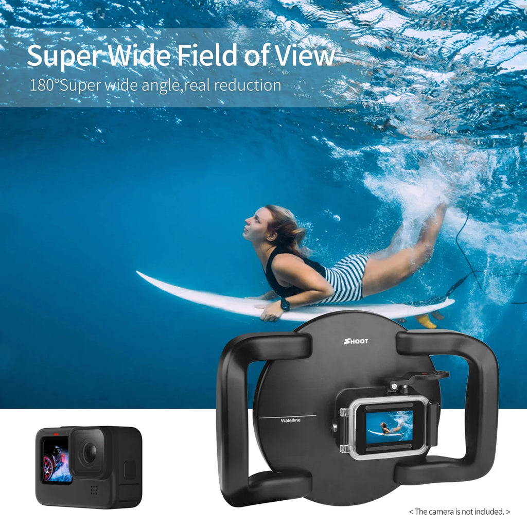 Handle Port Hero Black Dual 180° SHOOT Wide Angle Hero 10 for Dome XTGP559 - Case Waterproof, 9 45m