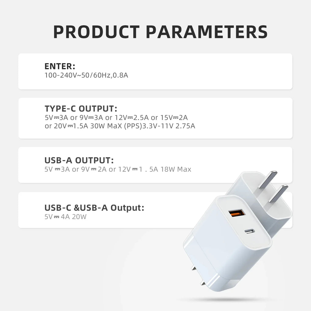 Cable for Type-C USB with Parts DJI 2/Mini Charging 3 30W Dual-Port Charger Pro Mini Charging