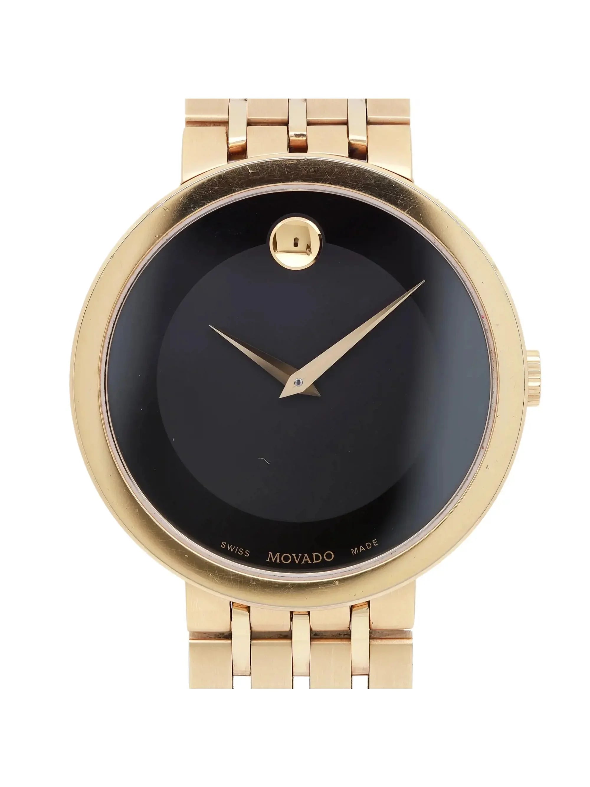 0607059 Steel Watch Quartz Movado Esperanza Dial Black Men's 39mm Museum