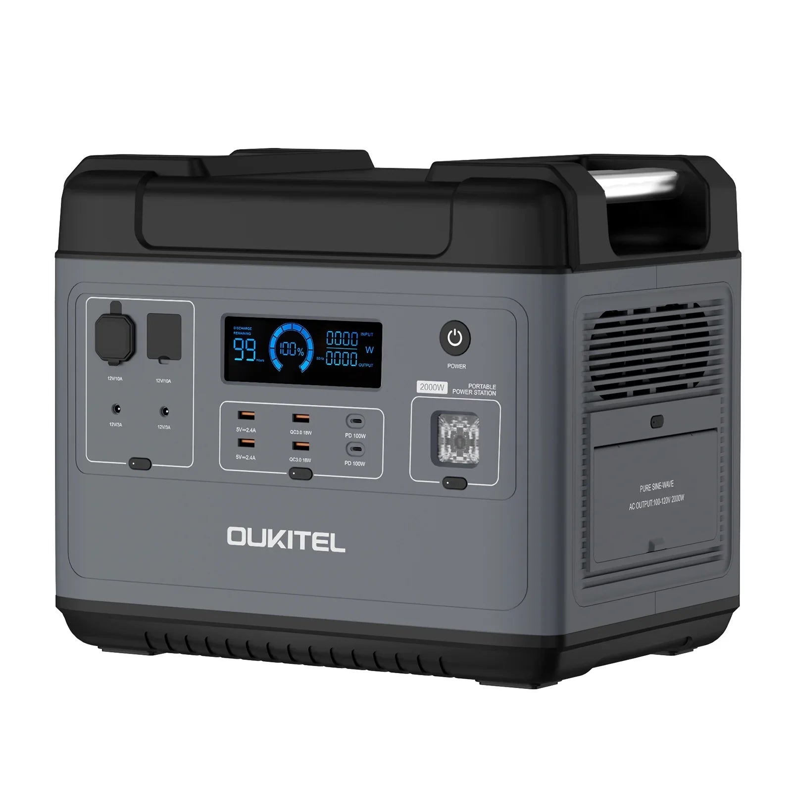 Portable LiFePO4 Safe Station 2000W Anself Pure Solar Battery Camping Generator Sine 2000Wh/51.2V Backup