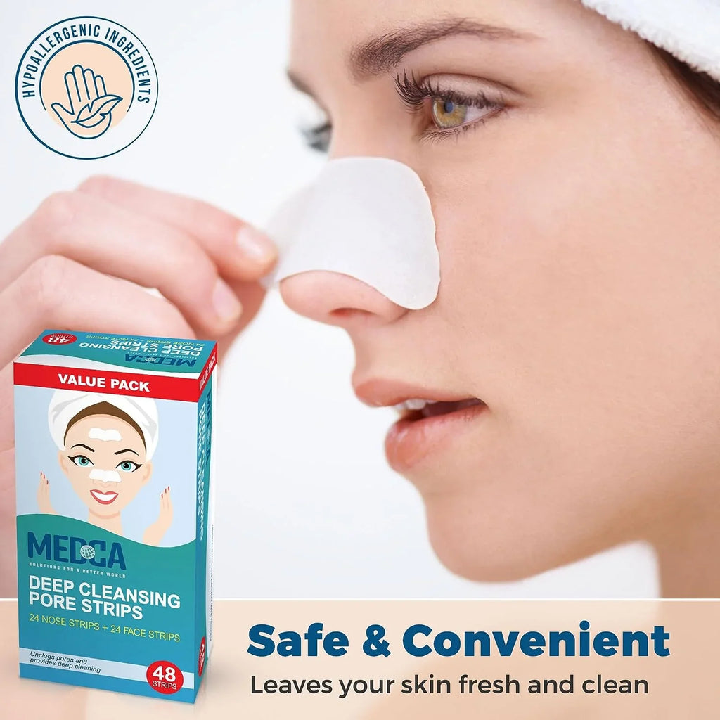 Sensitive Pore 48 Cleansers Strips Pack, Deep Facial Strips Combo MEDca Cleansing