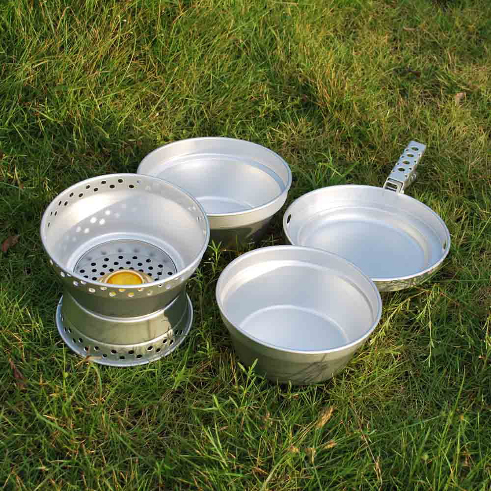Mess Stand Set Outdoor Camping Pot BBQ doorslay Dazzduo Hiking Portable Kit IUPPA Gripper with Pan LAOSHE Cookware Picnic HUIOP Backpacking Stove Cooking , Alcohol Spirit for Burner mewmewcat