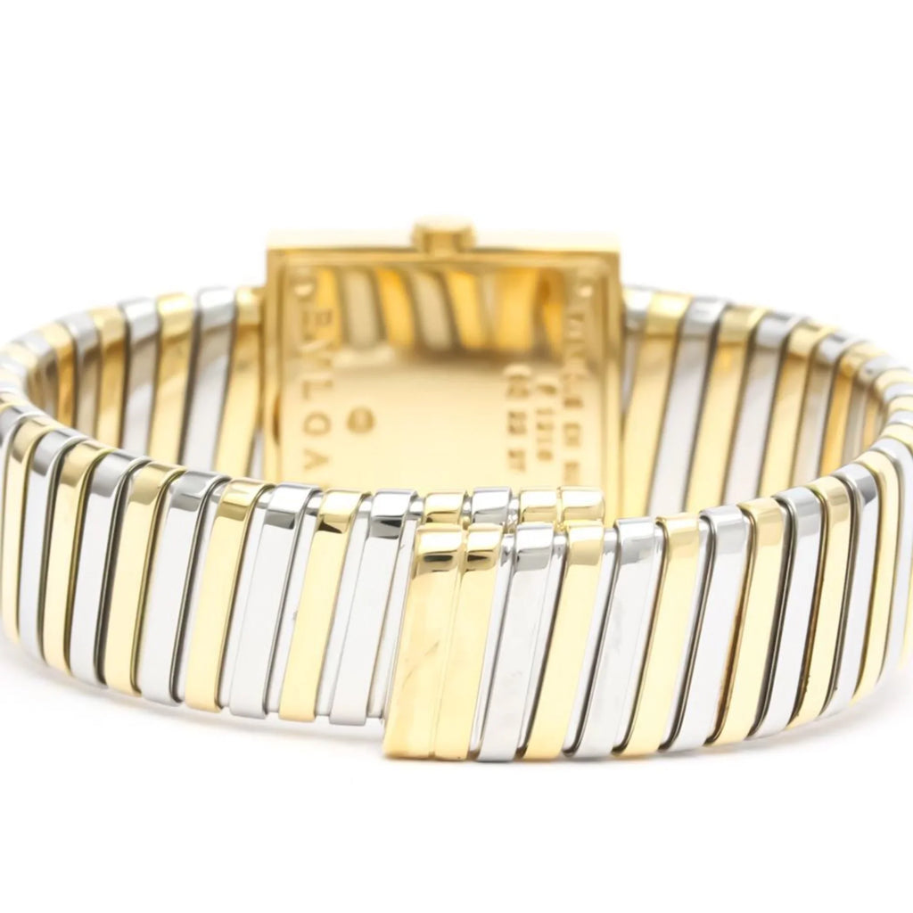 2T (Good) Quartz BVLGARI Watch Gold SQ22 Pre-Owned 18K Polished BF552142 Quadrato Ladies Steel