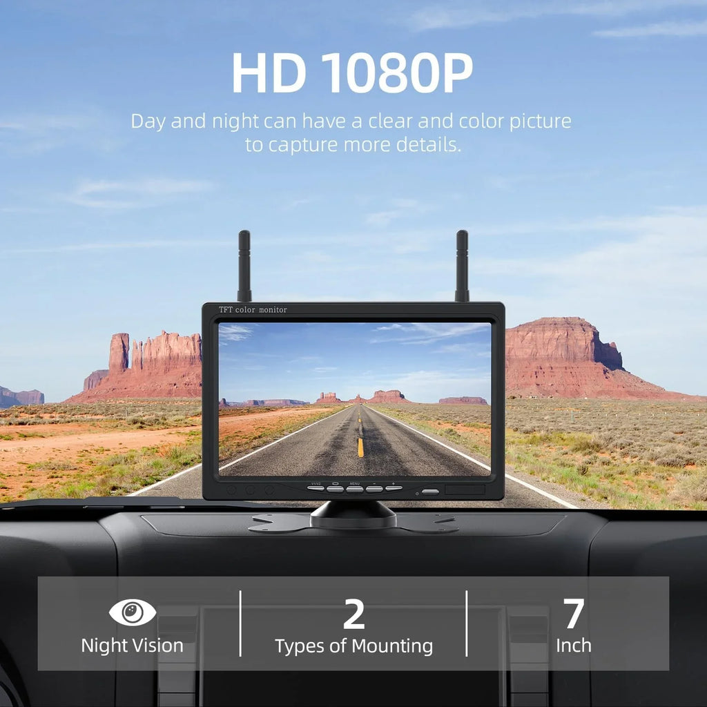 IR IP69 for Backup Inch Camera RV/Trailer/Truck/Van Vision Wireless 7 eRapta HD AWT7 Waterproof 1080P Monitor Night
