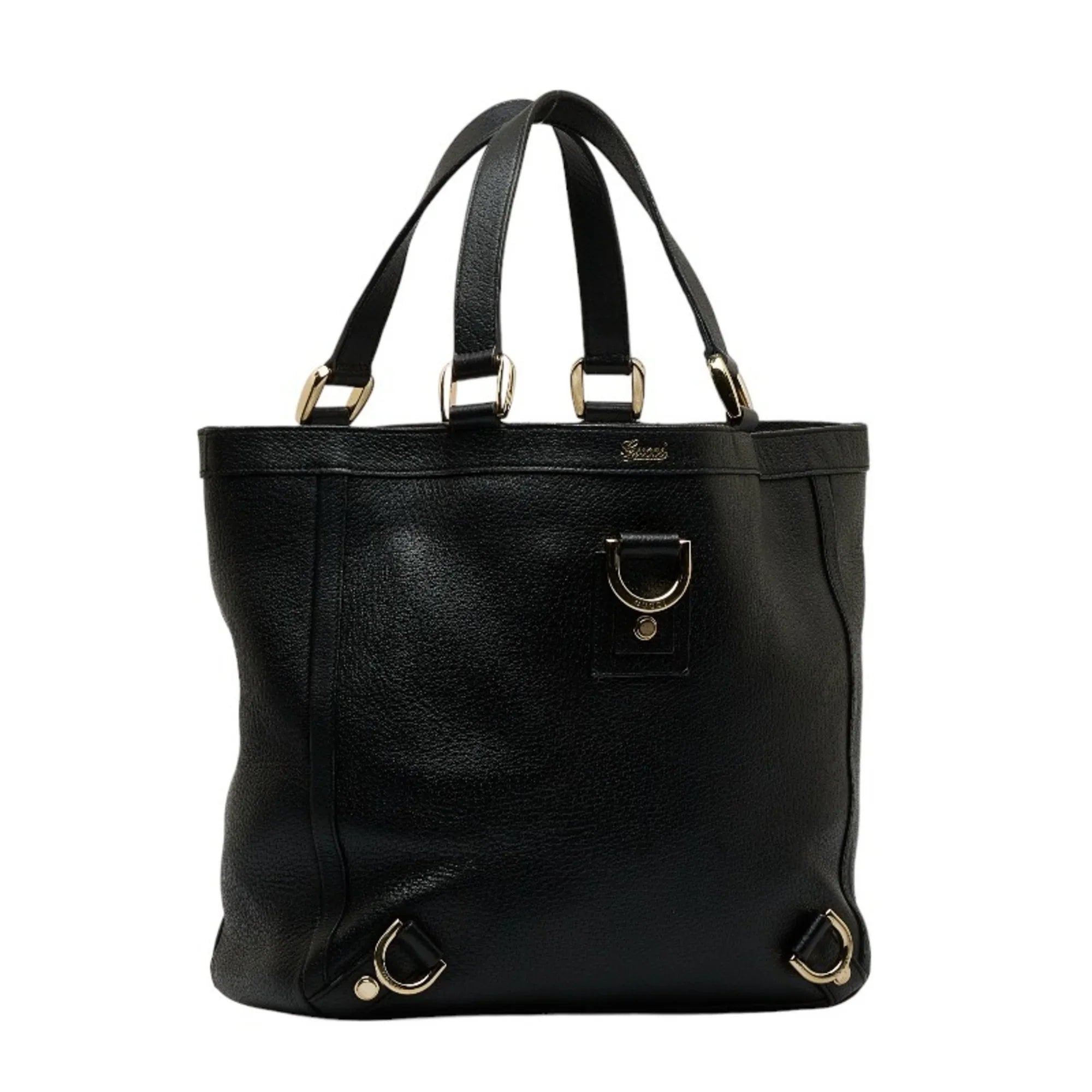 Handbag GUCCI Tote Leather (Good) Gucci Women's 130739 Pre-Owned Black Bag Abbey