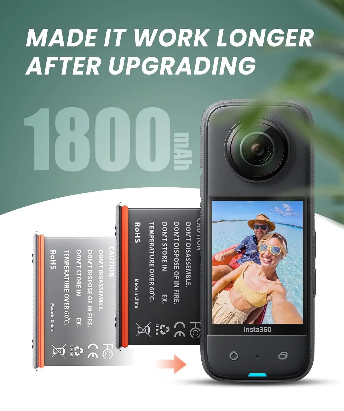 Station with & Battery Charger Charging for 1800mAh x3 Slots Insta360 Misro Card 2 SD Station Capacity, Battery High Camera Channel One