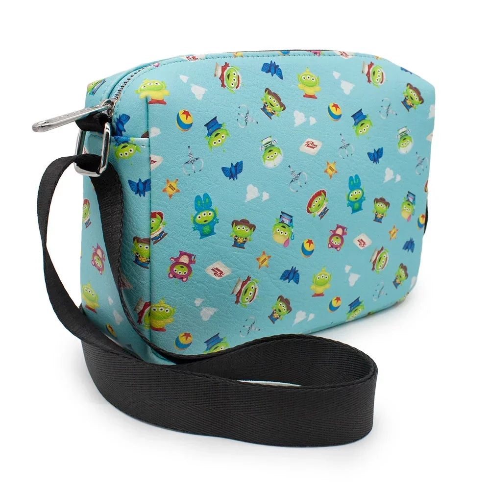 Toy Planet Remix Cross Bag, Vegan Alien Rectangle, Leather Story Pixar Body, Pizza Disney Blue, Collage,