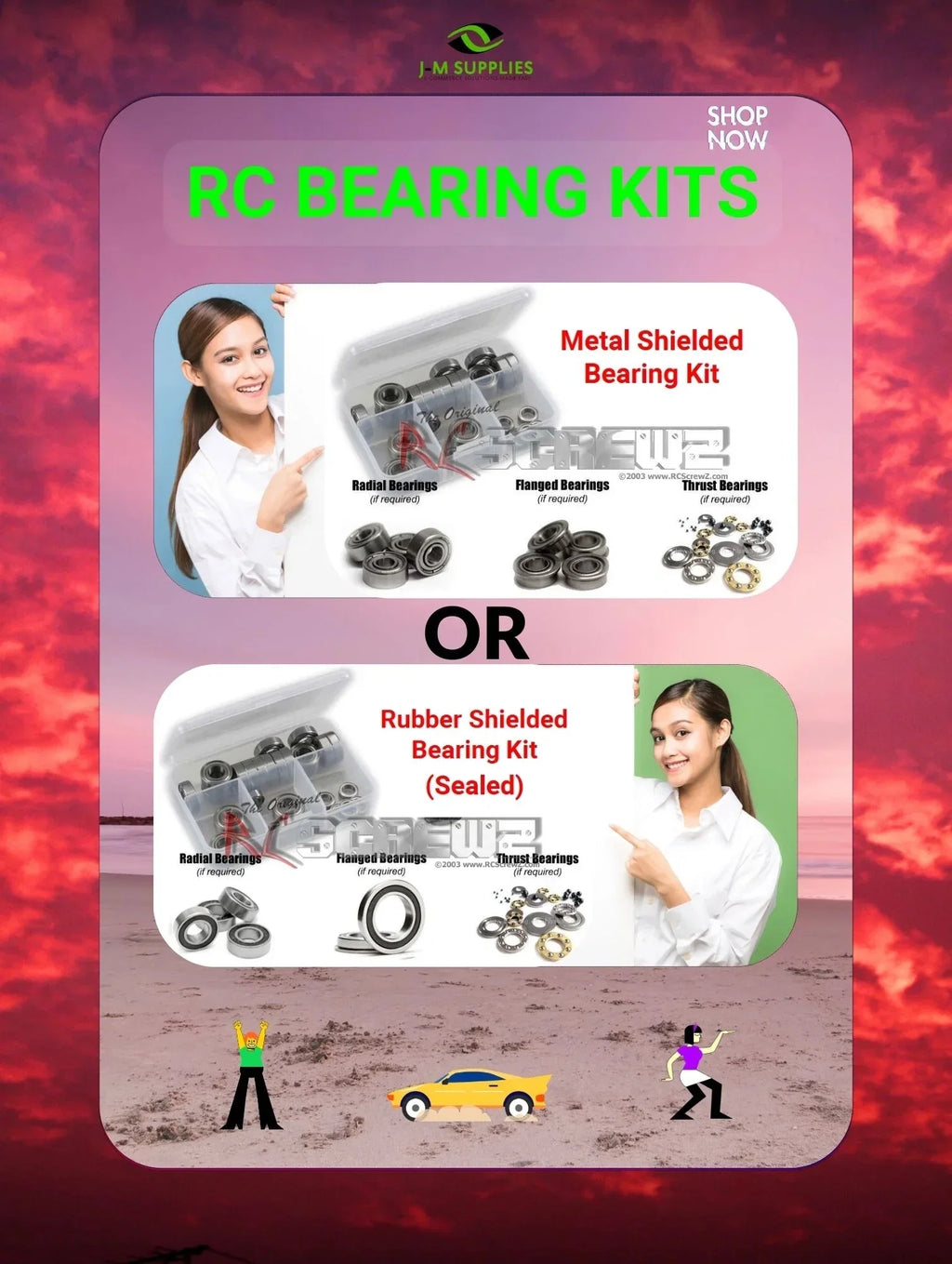 Set Kit Complete DESC410R/V2 Metal Team for durg004b - Durango Bearing Shielded Car RCScrewZ RC