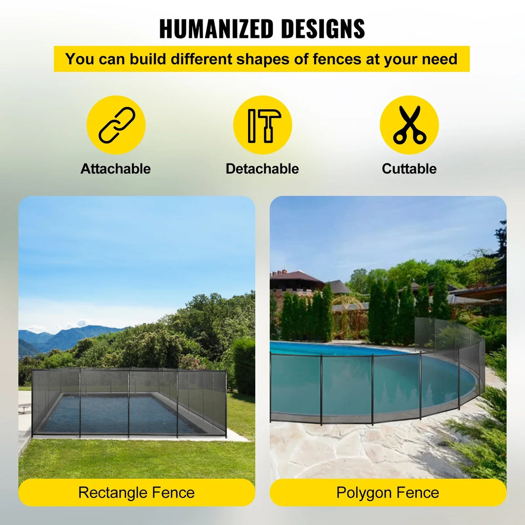 Pool Pool Swimming Removable for Fences 12 1000D Security Pool Pool Tubes, 4 Poles Fence for Fencing Fabric SKYSHALO x ft PVC Pools and Aluminum Privacy and Breathable Fence, Mesh, Foot Inground with