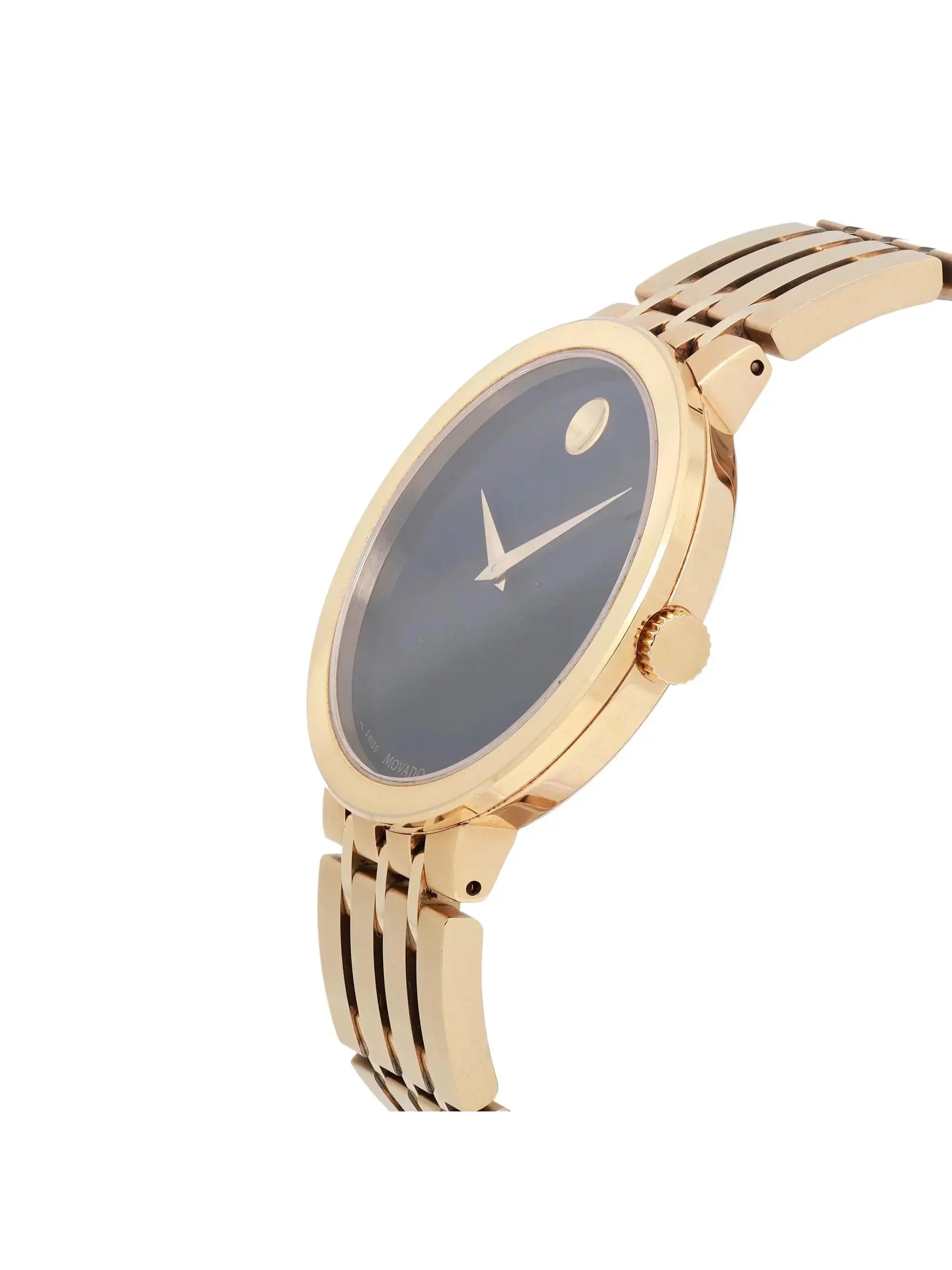 0607059 Steel Watch Quartz Movado Esperanza Dial Black Men's 39mm Museum