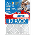 MPR Made 14x25x1 of AIRX USA in - 12 Furnace FILTERS Comparable & CLEAN Air 7 AIR. MERV FPR Rating, MPR 1200 1000, Filters WICKED Pack to 11 Filter by