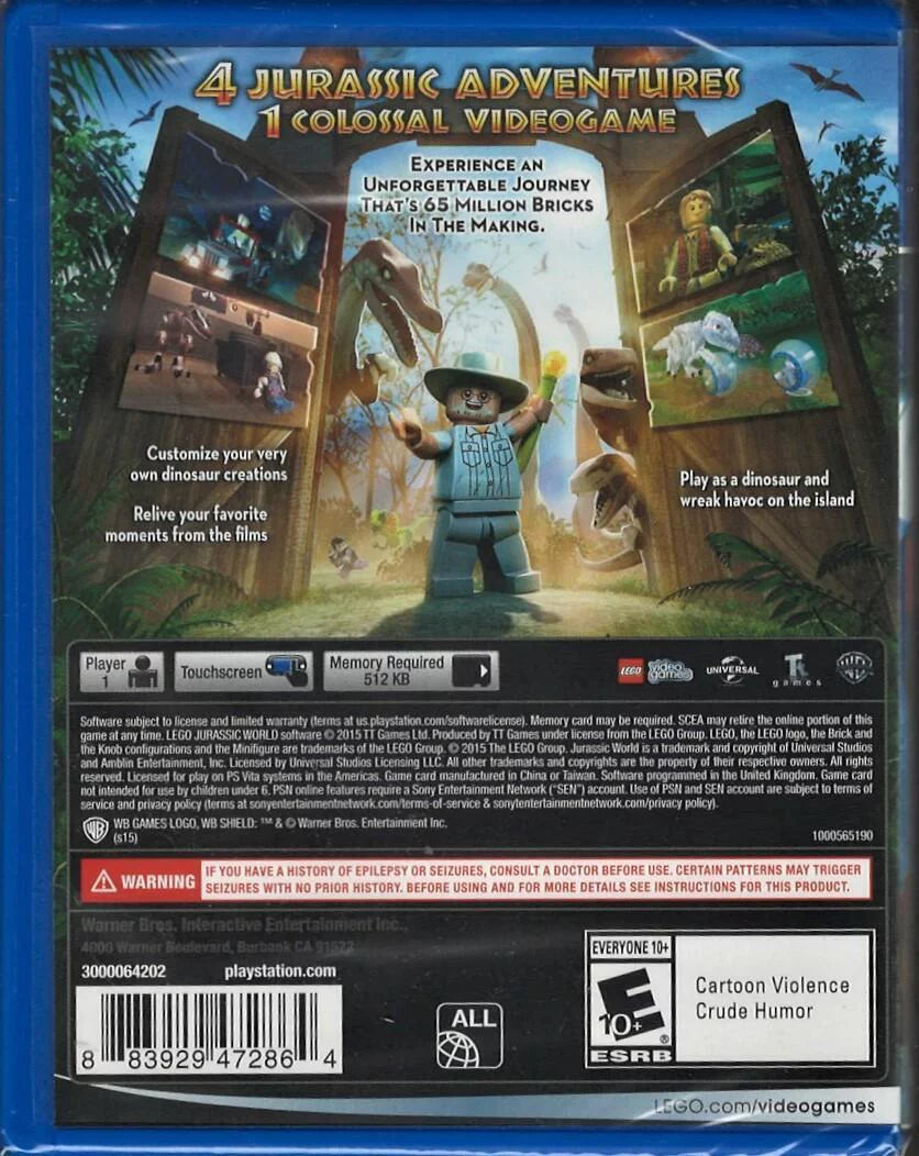 Sealed (Brand New US World Jurassic PlayStation Vita, Version) Factory PSV