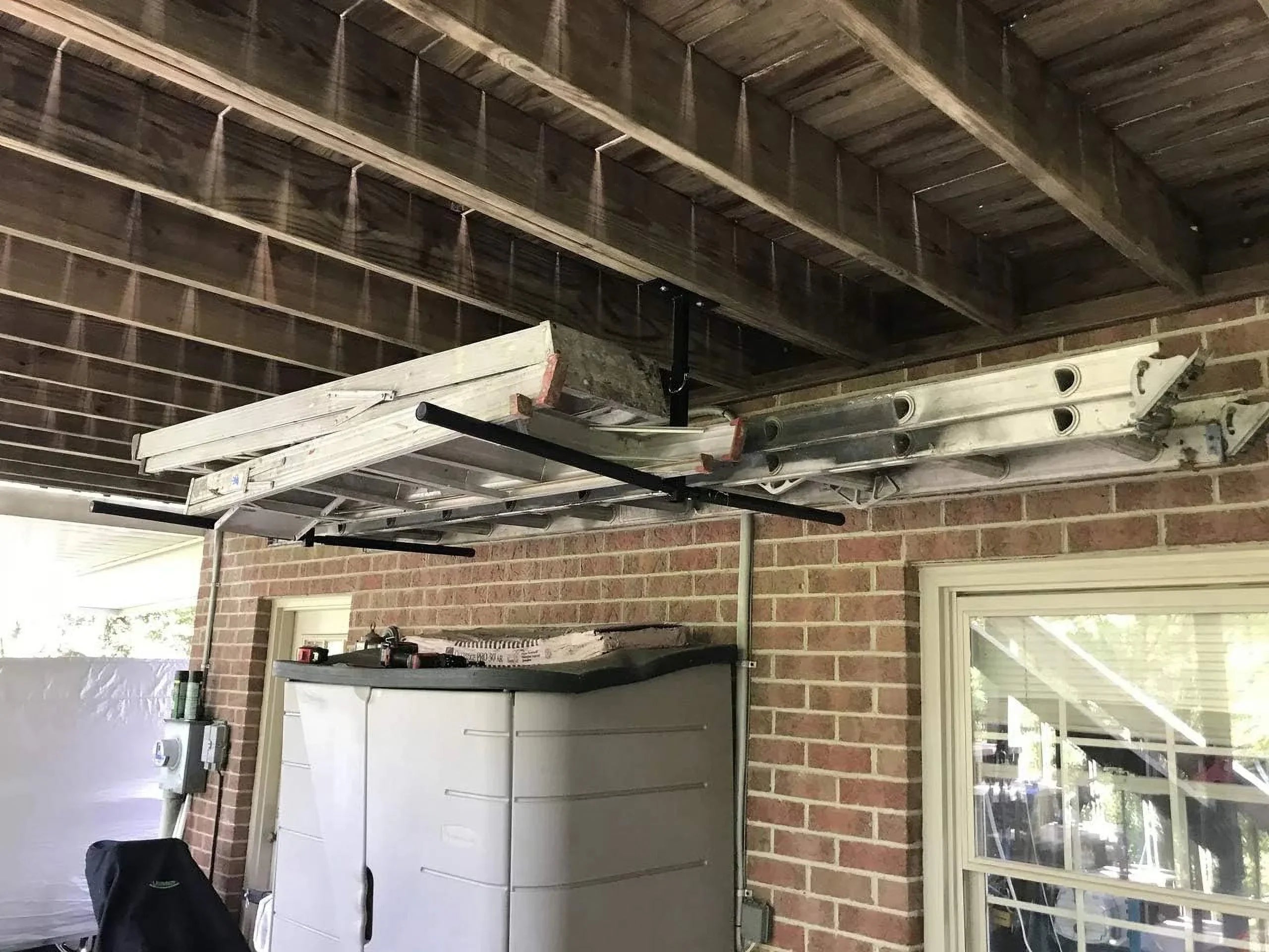 Double Storage Hi 2 Organizer, Port Garage Ladder Rack, Hanger Mount Storeyourboard Ceiling And