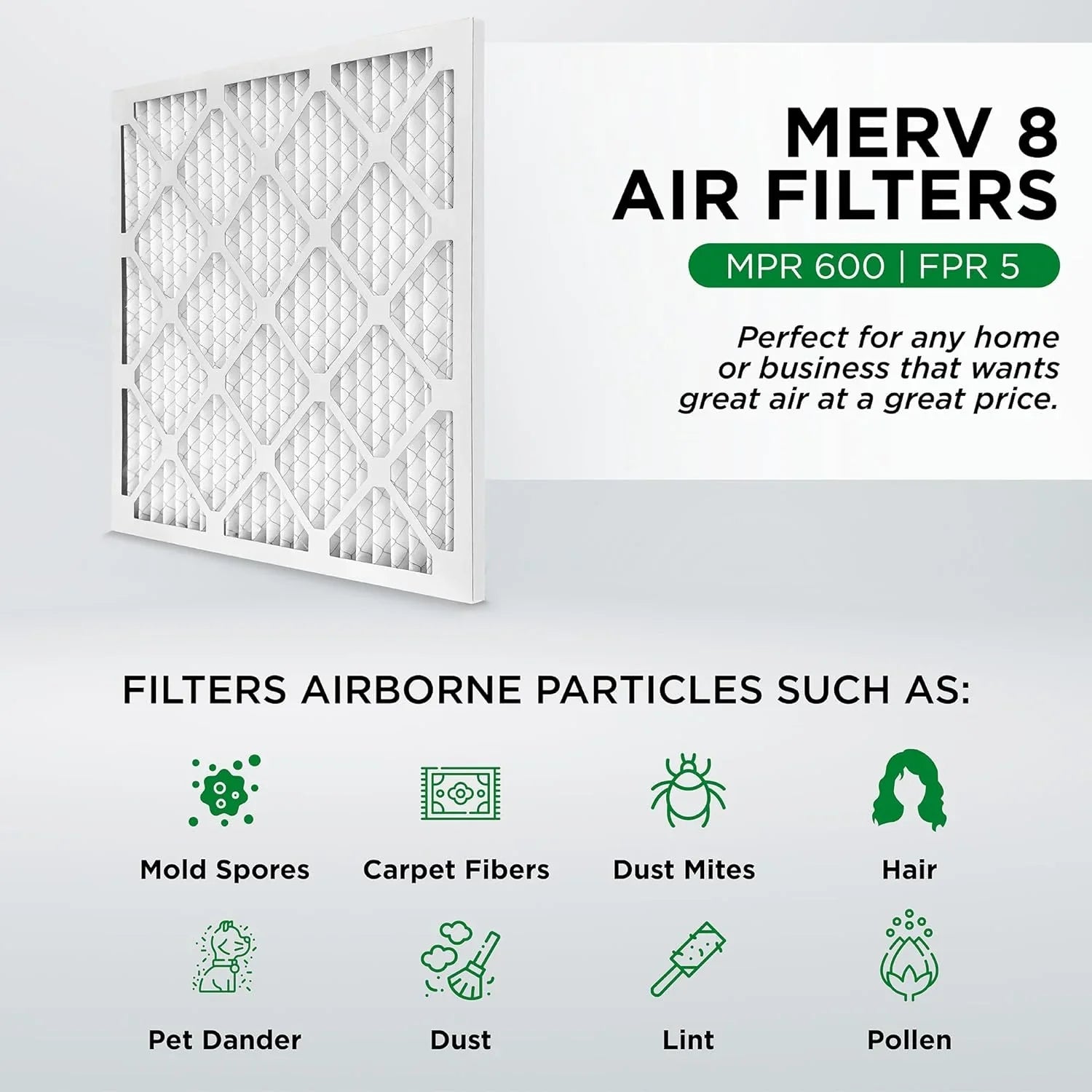 24-1/2 HV 24-1/2 Air 8 Filters. 25X25x1 Furne X 3/4 X Ext Case MERV Of Pleated Size: 12.