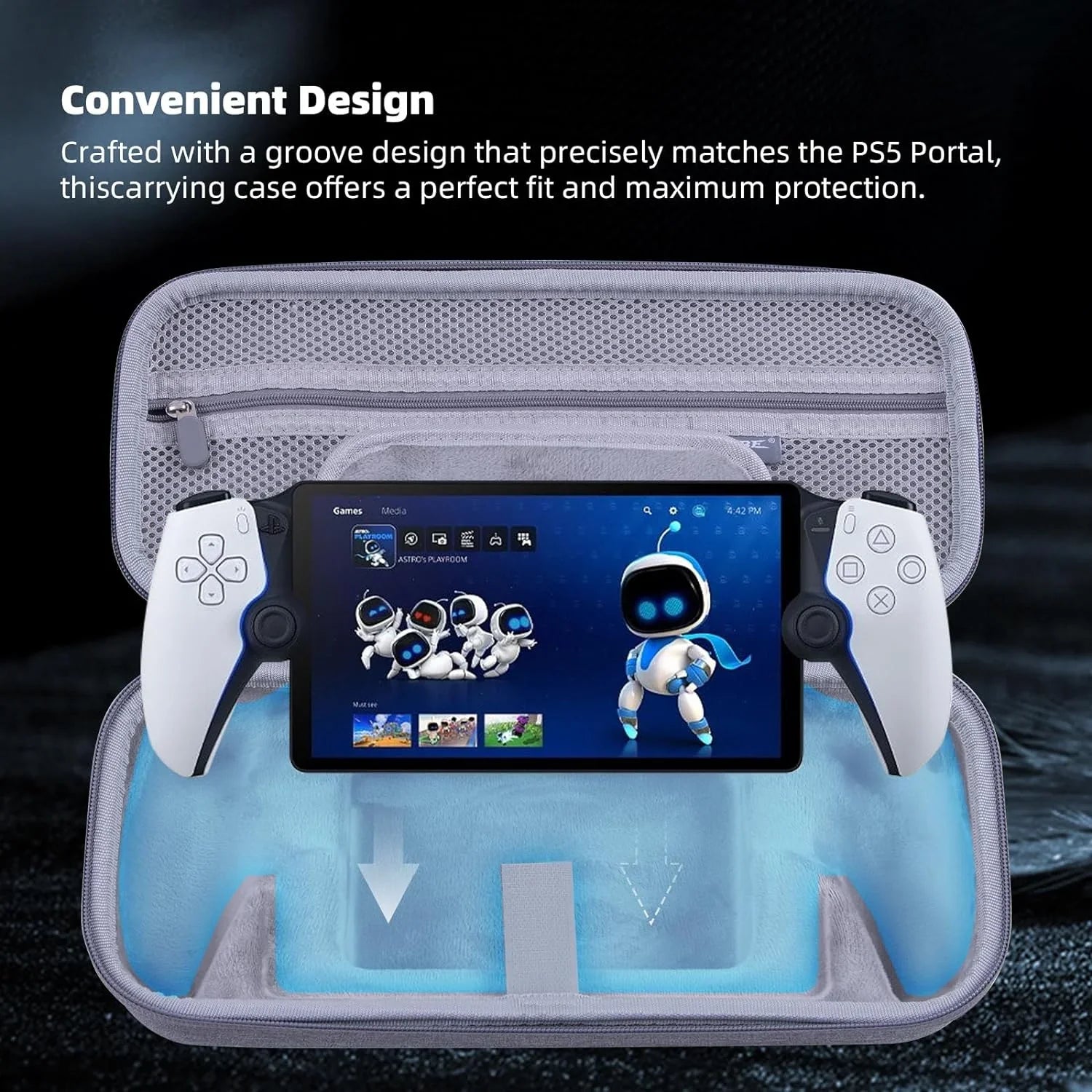 Travel Remote with Portal Compatible Portal-Shockproof Playstation PS5 Playstation Carrying Accessories Anti-Scratch, for Kothab Protective Portal Cover Player, Storage Case Case