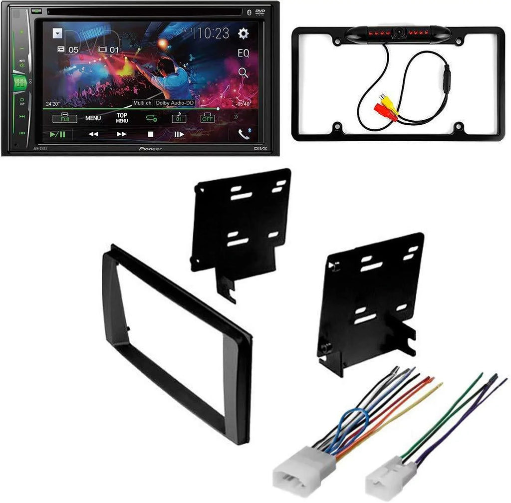 Digital Media Double Bundle Receiver Bluetooth/Backup for 4Runner DIN W/ Pioneer Toyota Limited AVH-241EX 2003-2009 Kit/in-Dash KIT4942 Stereo Car 6.2" AM/FM Camera/Install with Touchscreen DVD/CD