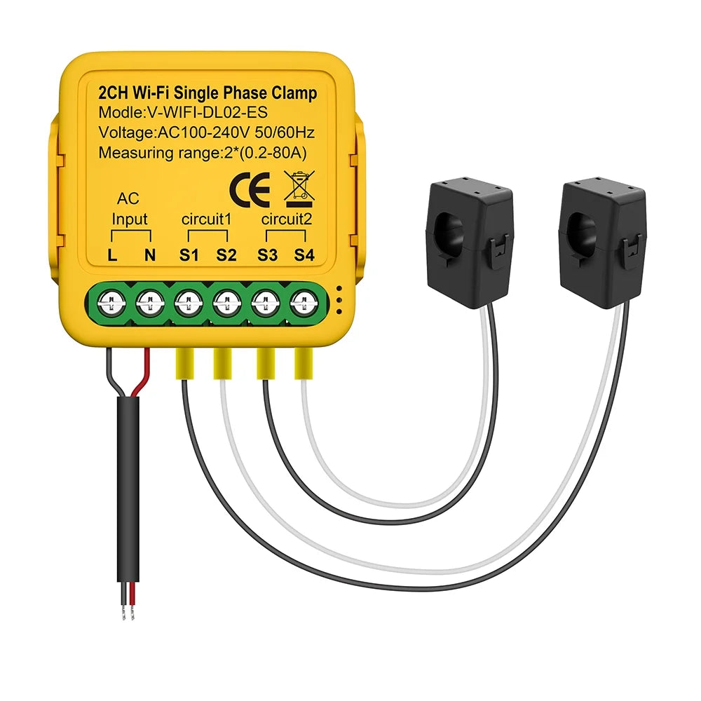 Current Smart Wifi Smart Consumption 100-240v voltage Smart regulator, Consumption Consumption Meter Statistics Clamp Irfora Solar 80a Clamp Automatic Solar Consumption
