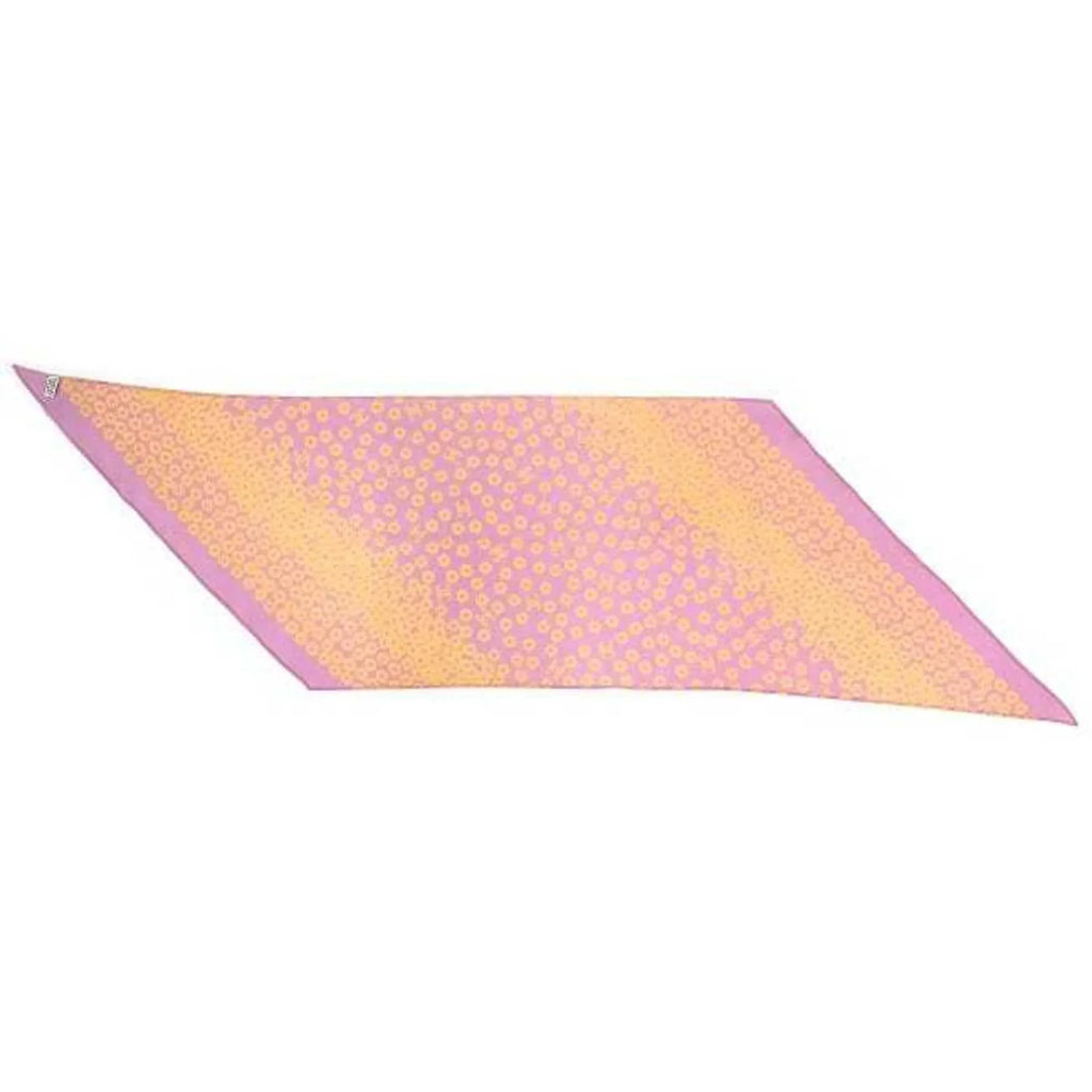 here mark (Good) Chanel scarf silk Pre-Owned CHANEL flower pink ladies 100% see-through yellow muffler