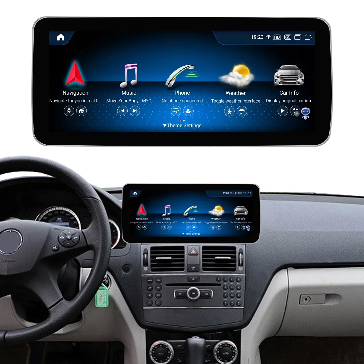 Screen Auto Wireless Benz Mercedes 2011-2014 with Year Car CarPlay 13 10.25" W204 Mirrorlink Stereo Class Touch Car 8GB+256GB Wired Screen C NTG4.5/4.7, Touch for Supports Android Road Top Android