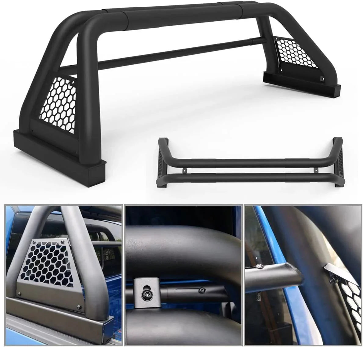 2019-2023 For 62.9-74.7" Truck Bed Bar Ranger Ford Fit Rack Adjustable Sport Chase Roll Bar