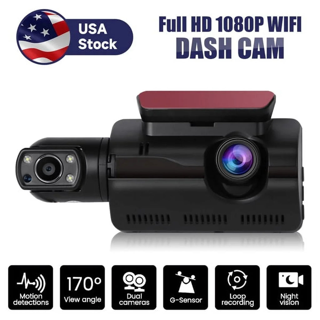 Cam Wide Loop Rear, 1080P Vision 170° and Front G-Sensor Dash Angle, Camera Night Dash SYTHERS Recording,