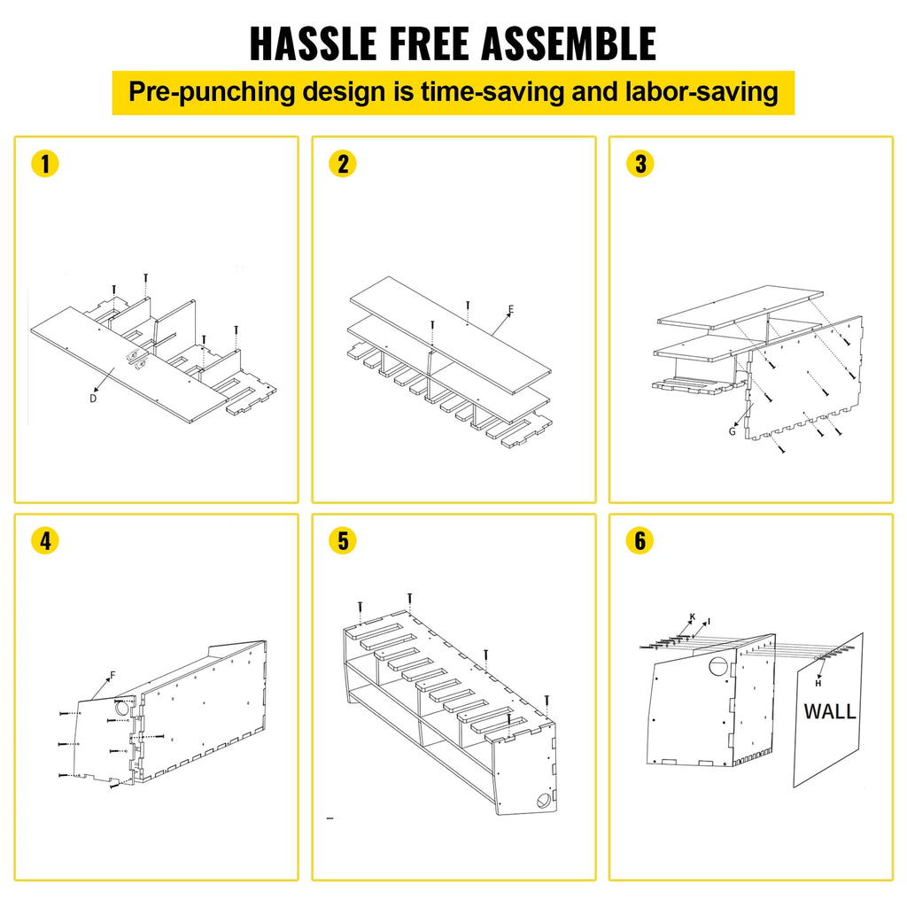Wall 10 Mounted Wall Tool BENTISM Drill Organizer Holder Power Tool Slots 2-shelf
