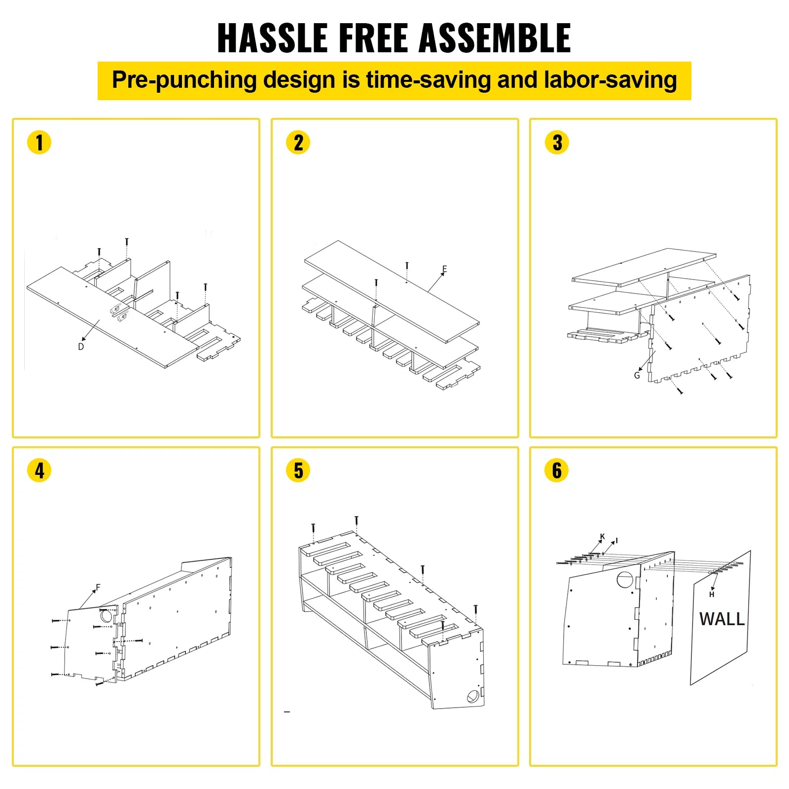Wall 10 Mounted Wall Tool BENTISM Drill Organizer Holder Power Tool Slots 2-shelf