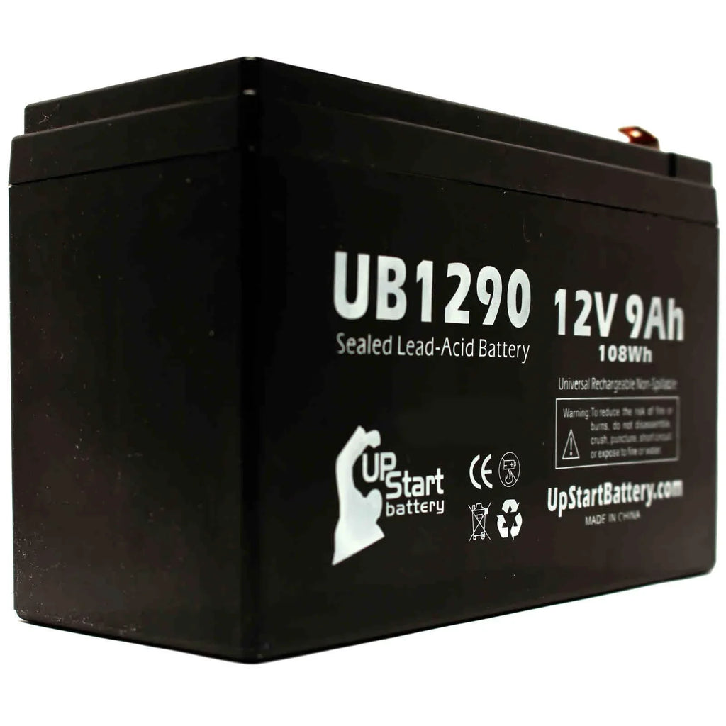 Sealed Battery Terminal, 9000mAh, Terminal Kontron 9Ah, AGM, F1 SLA) MICROGAS Battery Acid Lead 8 Universal 7640 - to - Compatible (12V, 4x UB1290 Includes F2 - Replacement Adapters Pack F1