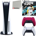 Bundle Version MLB Microfiber Sony The Disc) Cleaning Disc and PS5 Cloth 21 (Sony Show Cosmic with Extra Red Controller, Playstation 5