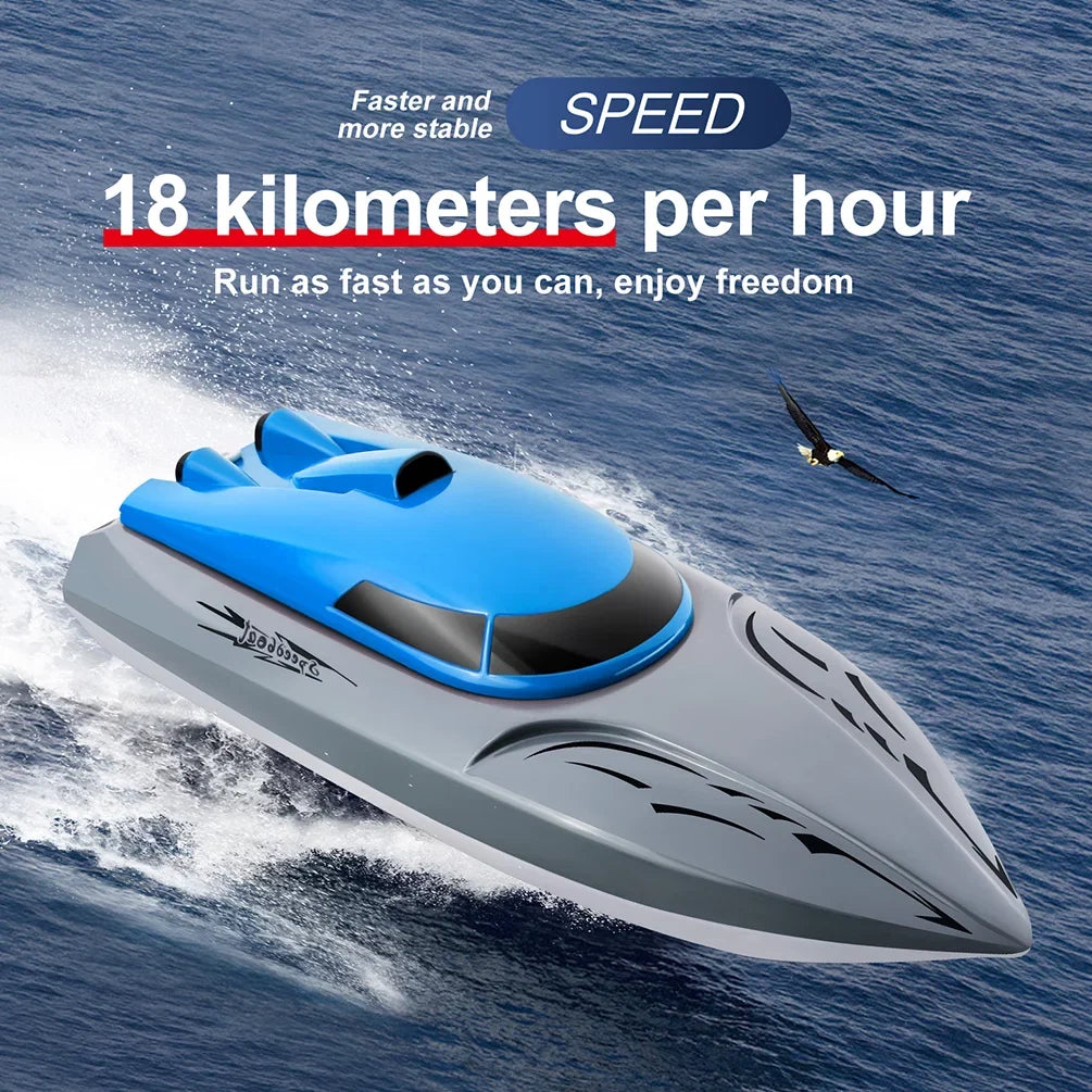 Boat 2.4GHz Boats Remote RC 18km/h High - Speed Control Lakes ALLCACA Pools Blue and Toy Watercraft for
