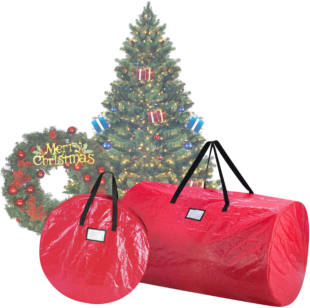 Tree Storage Tree, Combo-Red, Stor Wreath Wreath & Elf 30" 9ft Bag