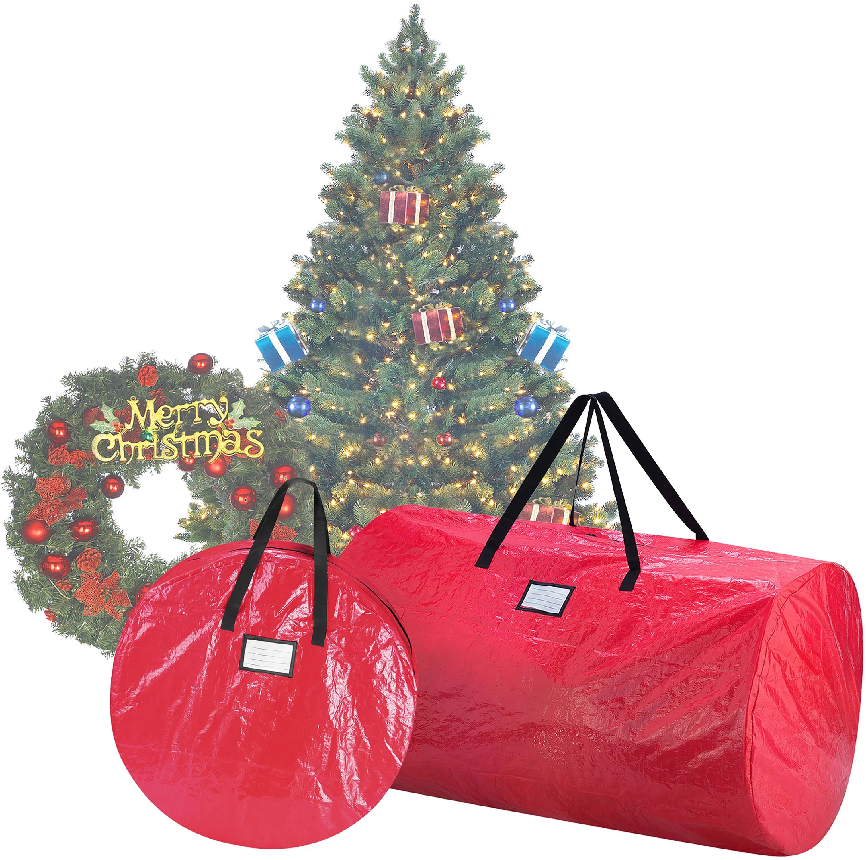 Tree Storage Tree, Combo-Red, Stor Wreath Wreath & Elf 30" 9ft Bag