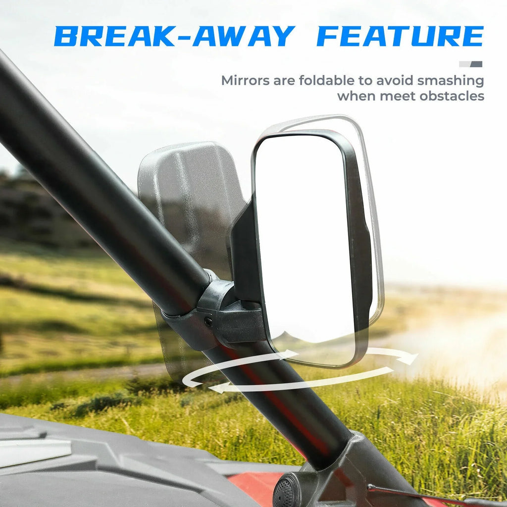 Polaris Clamp Center View Mirrors 900 1000 Set Mirrors X3 with Can-Am UTV 1.75"-2" Compatible Bar RZR Rear