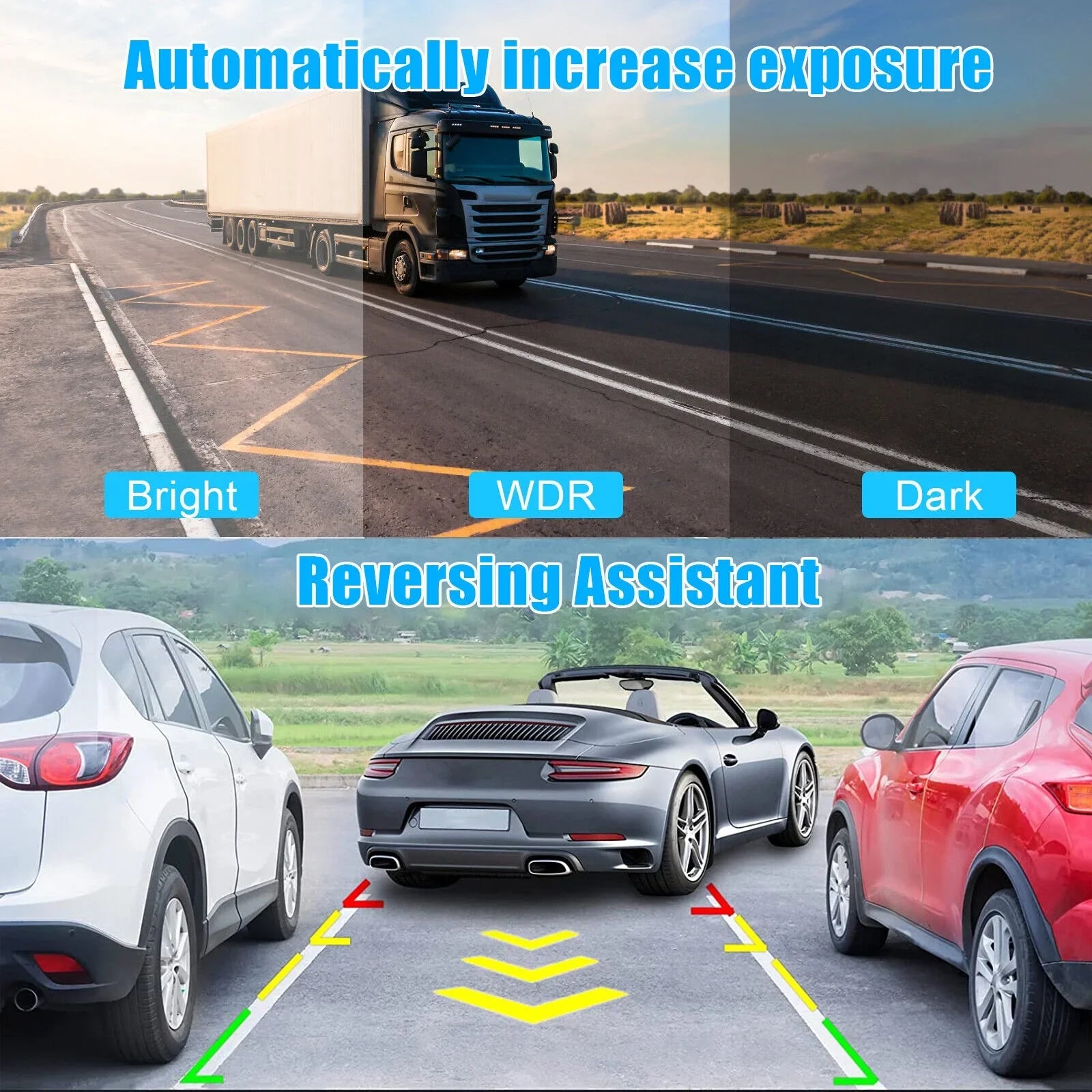 Rear DVR Car HD Lens Recorder Camera Cam Front 1080P View 2 G-Sensor Video Dash