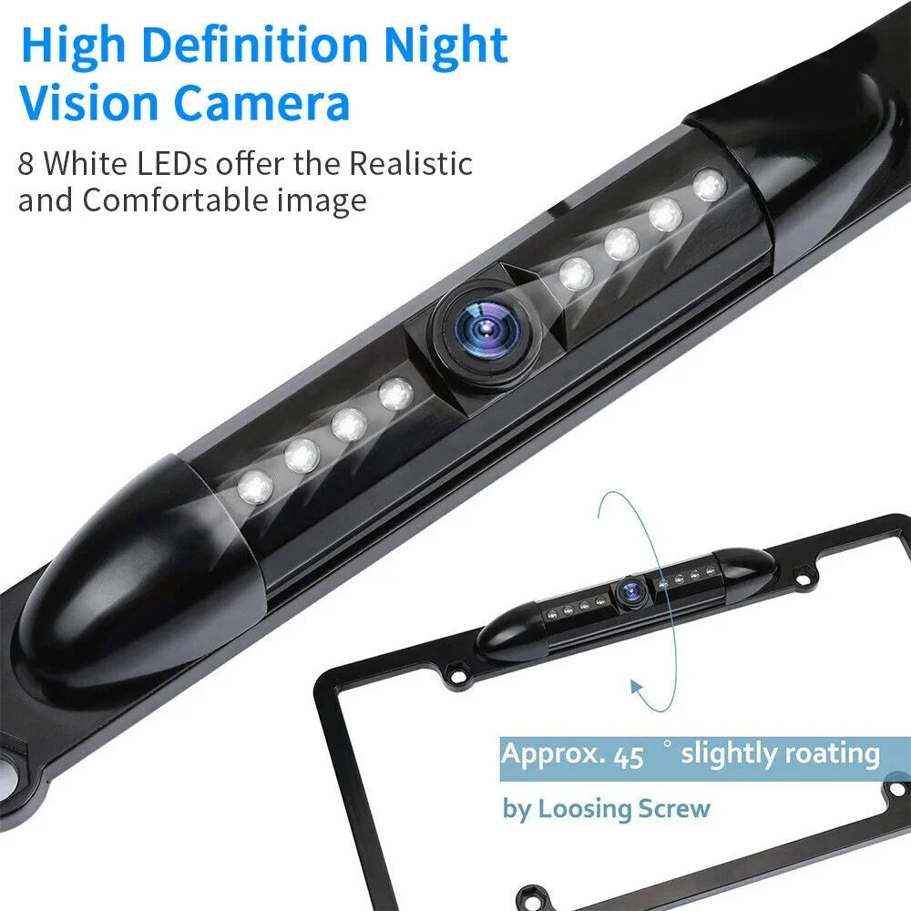 Cars - Cam Universal IP68 Viewing View for Camera Night Angle Waterproof KingFurt - Wired 170° American Backup Vision - Rear