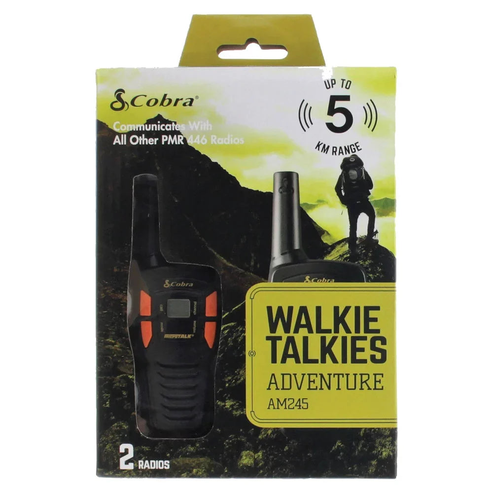 Channels, - 16-Mile Talkies Lightweight, Long Compact Cobra Range 22 Radio Walkie ACXT145 Adults Two-Way Rechargeable, Set for