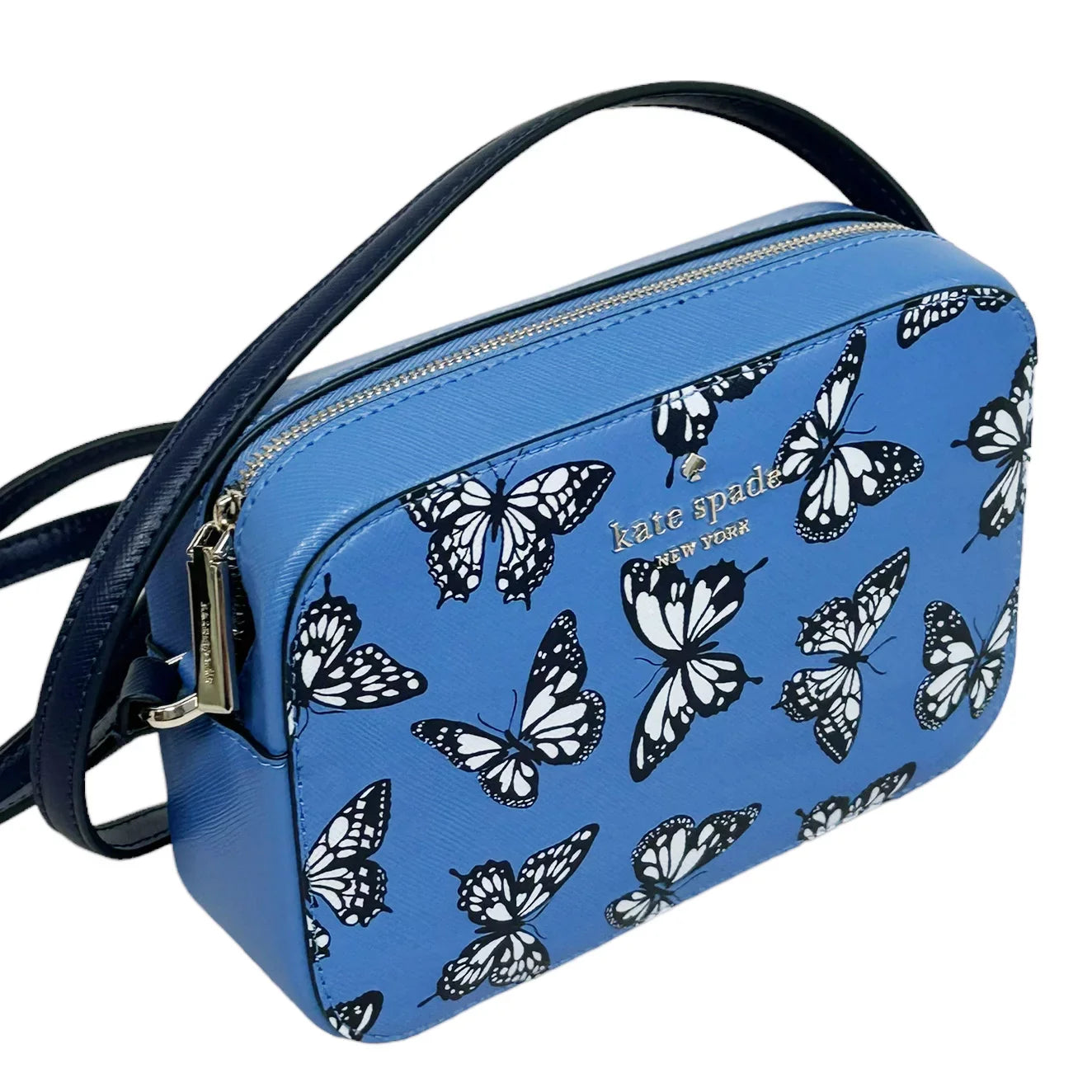 Sky Staci Crossbody Bag Blue Mini Kate Multi Spade Zip Camera Butterfly