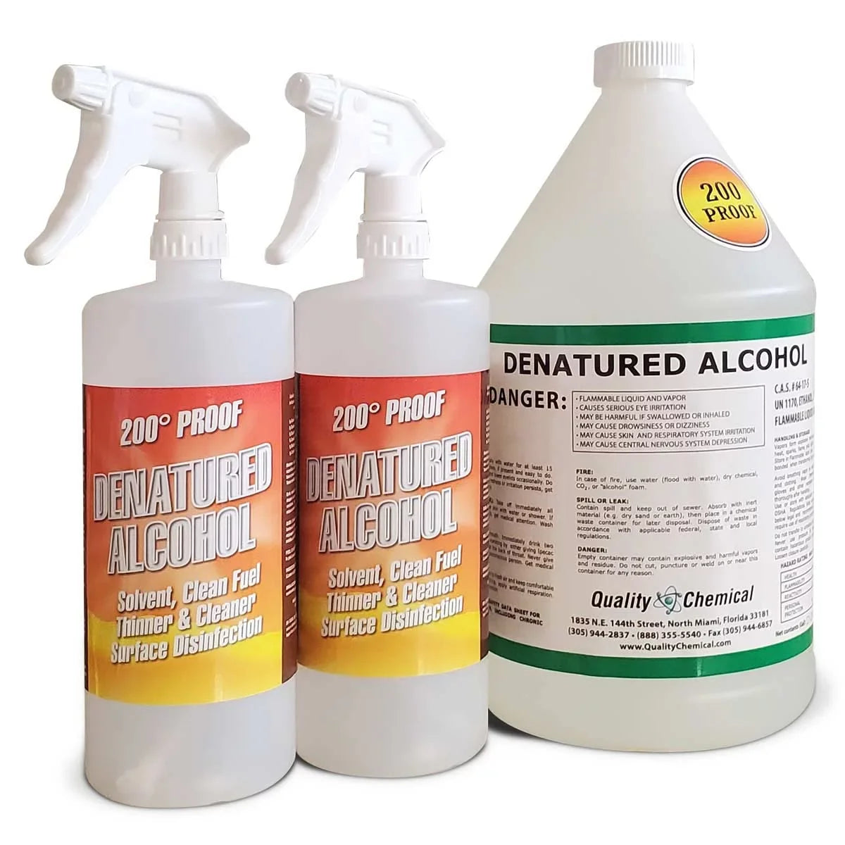 Quarts) Laboratory Alcohol / 1 / Gallon Proof Denatured Combo (4 Ethyl 200 Grade