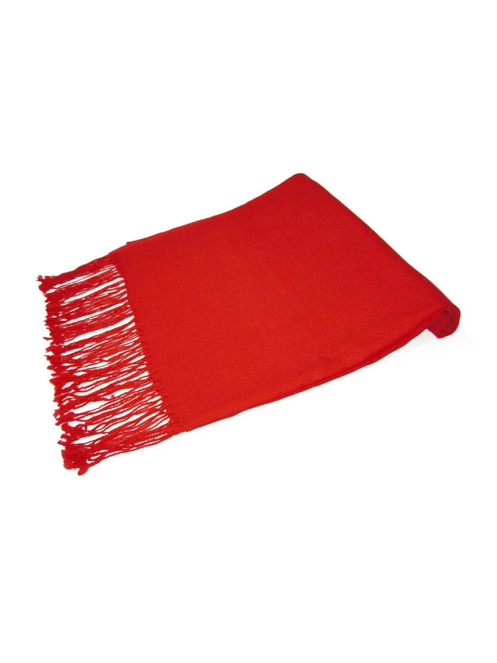 100% Wrap Scarves Solid Pashmina Wool Biagio Scarf RED Womens Color Shawl