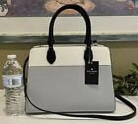 Satchel Purse Colorblock Grey Bag Spade Platinum Medium Madison Kate KC621 Leather