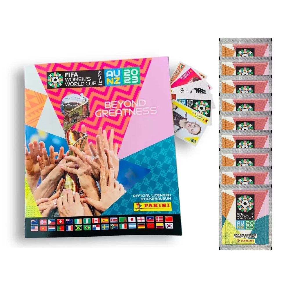 Panini Cup 2023 301 Women's World 1 + Stickers) Packs & - Mega Starter (Album (50 Pack) Stickers Bundle FIFA