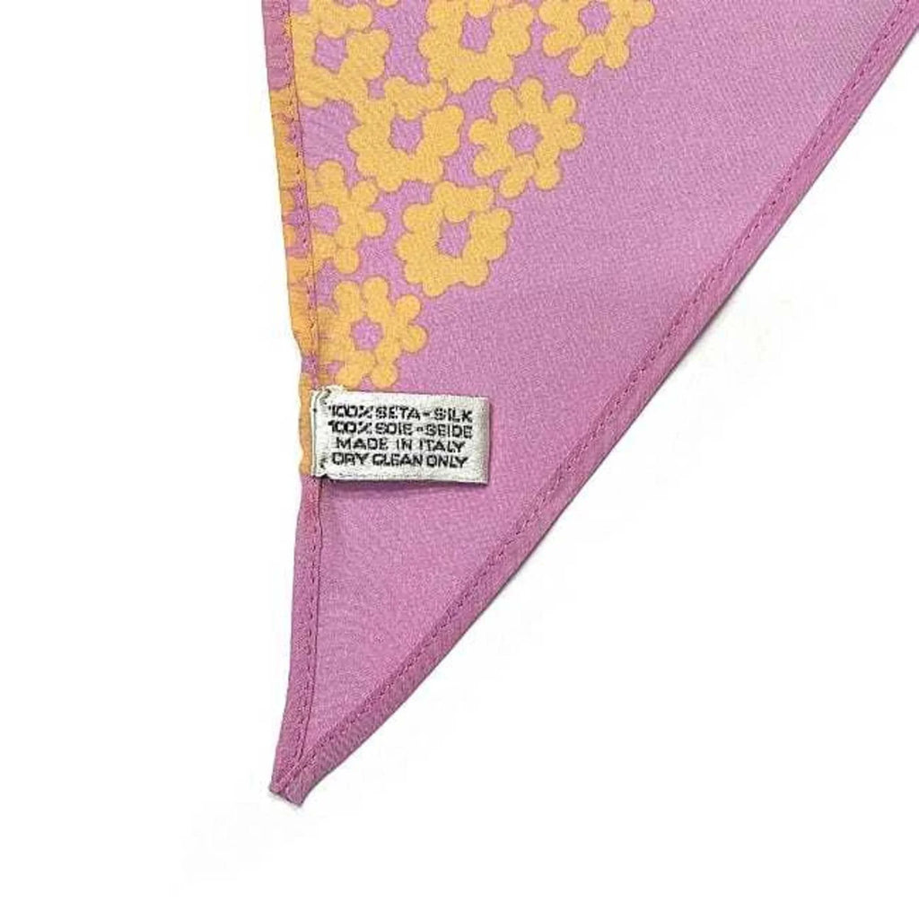 here mark (Good) Chanel scarf silk Pre-Owned CHANEL flower pink ladies 100% see-through yellow muffler