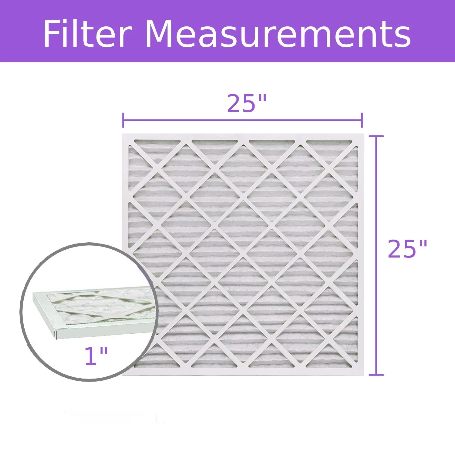 25x25x1, Pack) Surface Pleated MERV Mechanical Filter, (6 8, Purolator DMK80 Air Extended