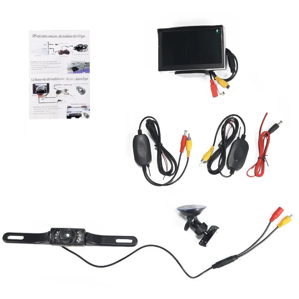 Monitor Night Car HD Waterproof 5" Paddsun Rear Kit View Backup Vision Camera Wireless
