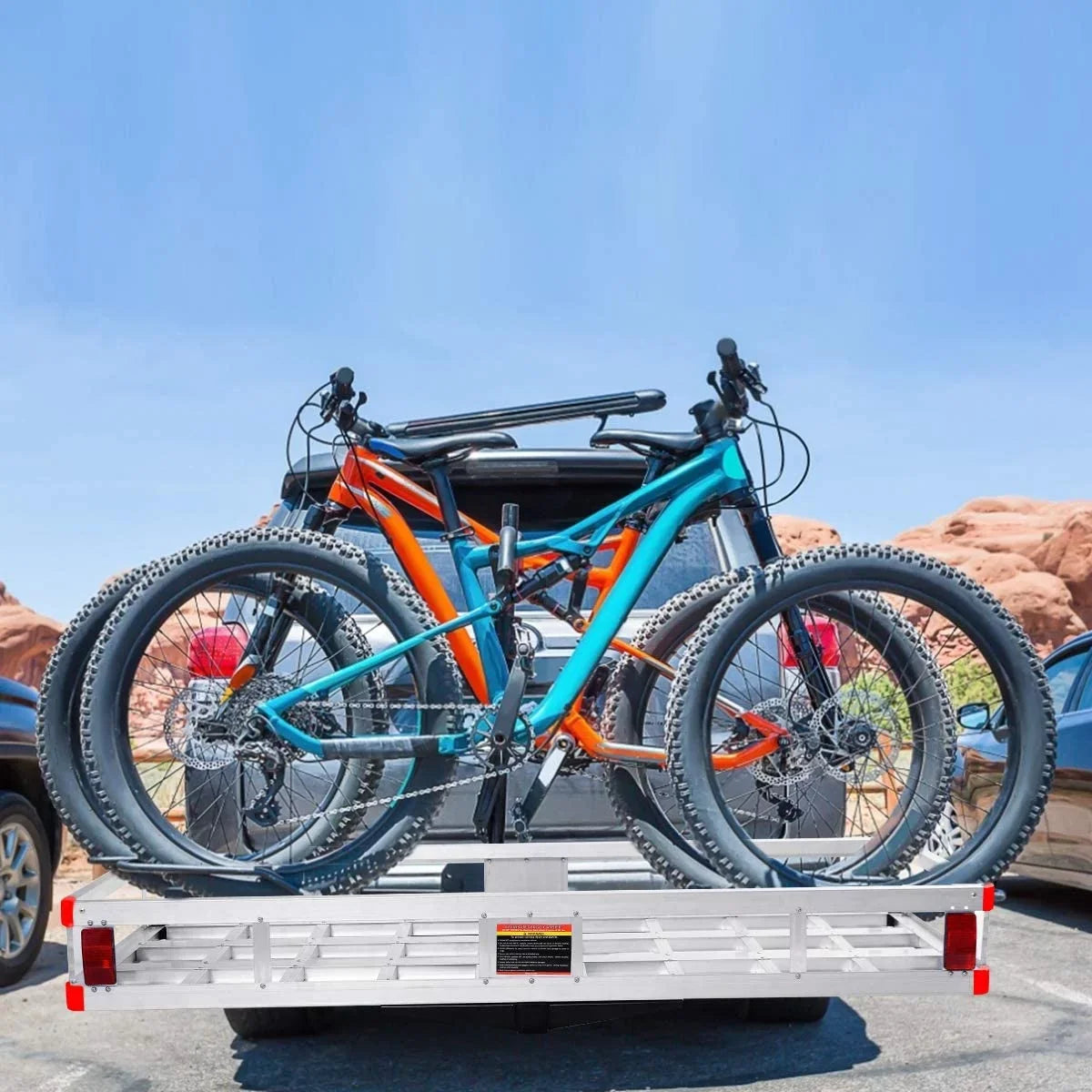 x Luggage 2” Truck, Vehicle Rack, Capacity 22” Receiver, x Trailer for Mount Hitch SUV, Carrier 7” Cargo Cargo Basket Car, Aluminum 60” 500LBS Fits