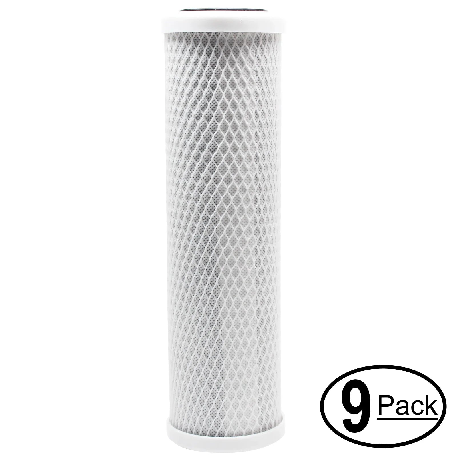 '- Block - Carbon PurePro Brand Pure Aquarium Filter PurePro Universal System Replacement Activated 9-Pack Filter for for FS301 Denali RO inch 10
