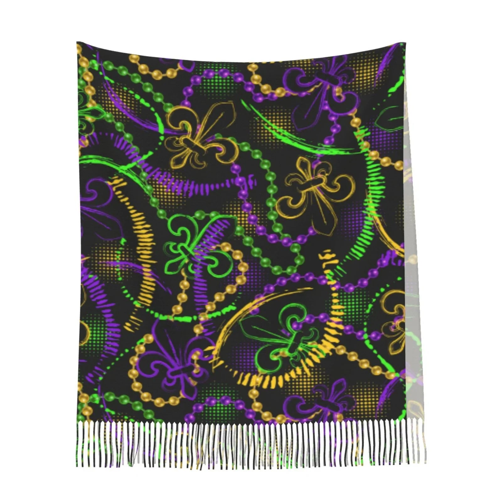 Warm Women Gifts- Wrap Soft Winter Gras Mardi Neon Shawl For Scarves Cashmere Scarf Feel Art Bingfone Print Elegant Large